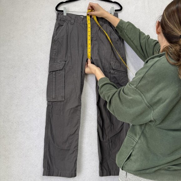 Carhartt Tappen Cargo Pants Mens 30x30 Gray Ripstop Relaxed Fit Force 101148 - Picture 5 of 15